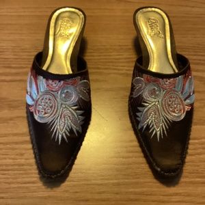 Carlos shoes.  Black with flowers